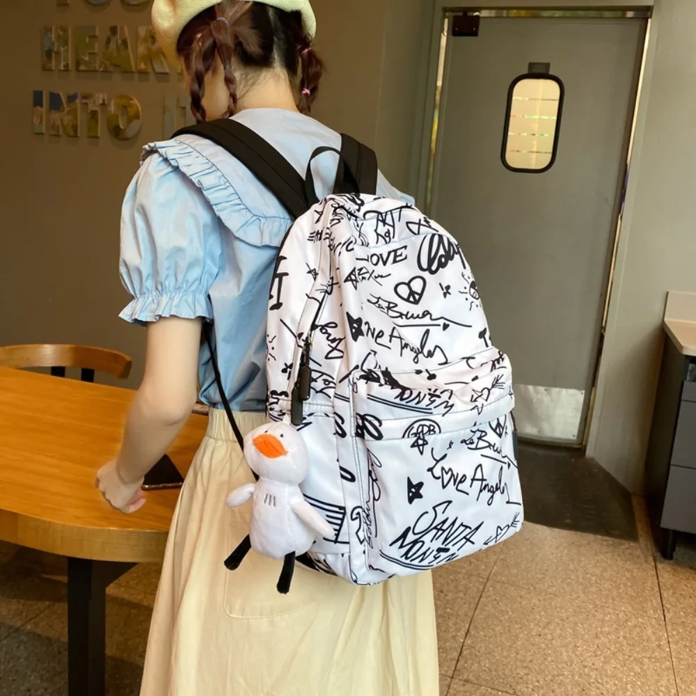 Women\'s Backpack Large Capacity Backpacks Fashion Graffiti Printing Casual College Student School Bags for Girl Teenage Mochila