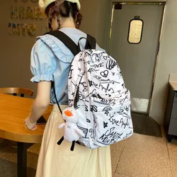 Women's Backpack Large Capacity Backpacks Fashion Graffiti Printing Casual College Student School Bags for Girl Teenage Mochila