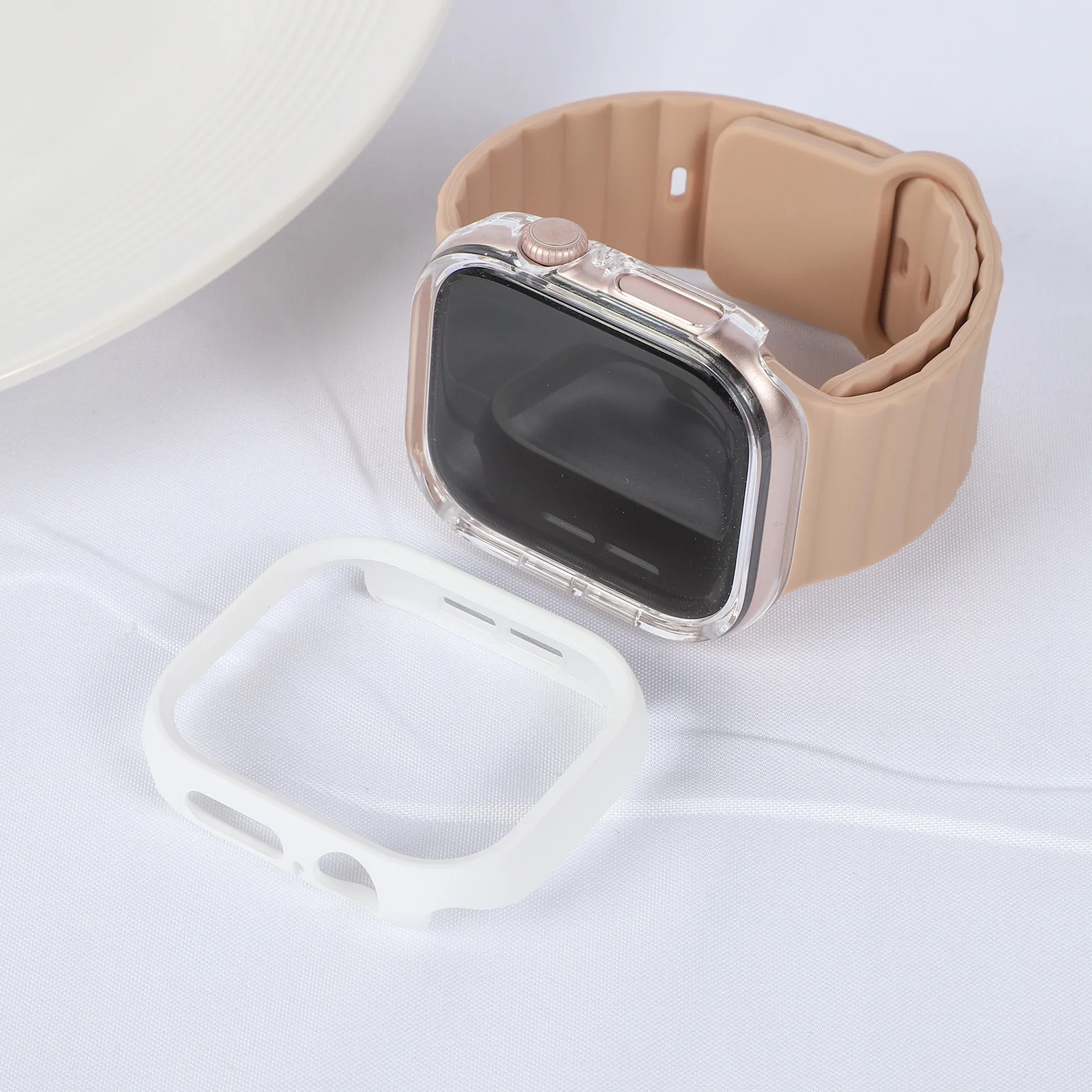 PC Hollow Case for Apple Watch 12 46mm 42mm Accessory Scratch-resistant Screen Protector Cover For iWatch Series 12 Matte Shell