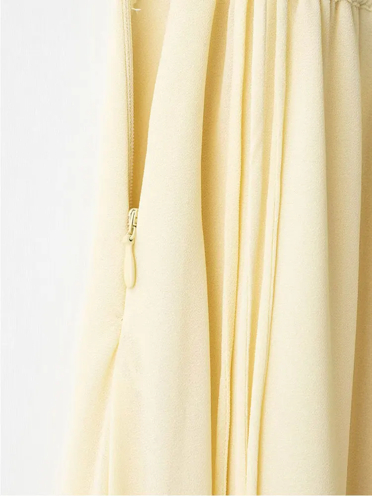 2023 sommer Neue Röcke Für Frauen Gefaltete Lange Rock Frau Rüschen Gelb Rock Elegante frauen Party Röcke ﻿