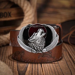 A casual, individual and retro belt, Western-style clothing accessory, metal buckle, PU belt, suitable for both men and women