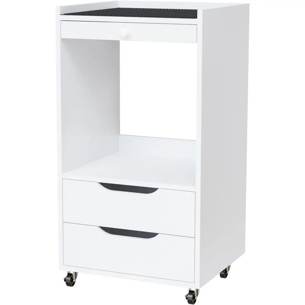 

White Mobile Trolley Cart with Wheels for Esthetician, Spa, Tattoo, Dental, and Lab Use