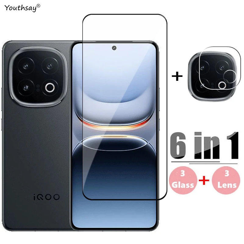 

6in1 Glass For iQOO 13 Full Cover Tempered Glass iQOO 13 Screen Protector HD Protective Phone Lens Film For iQOO 13 inch 6.82"