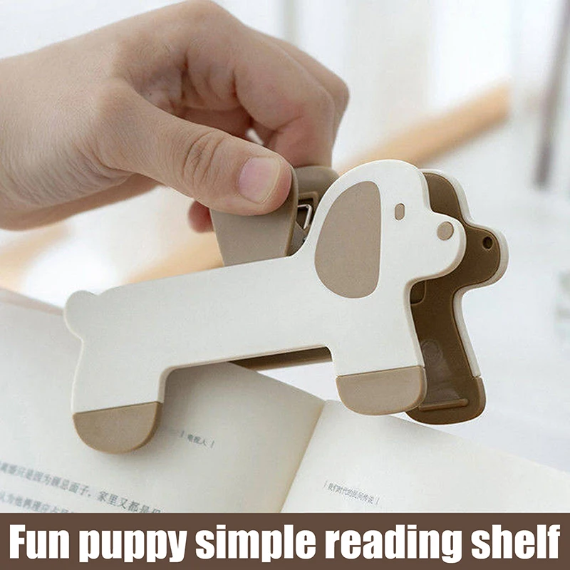 Puppy Shape Book Clip Creative Reading Bookmark Practical Plastic Fixed Note Holder Simple Design for Bookstore