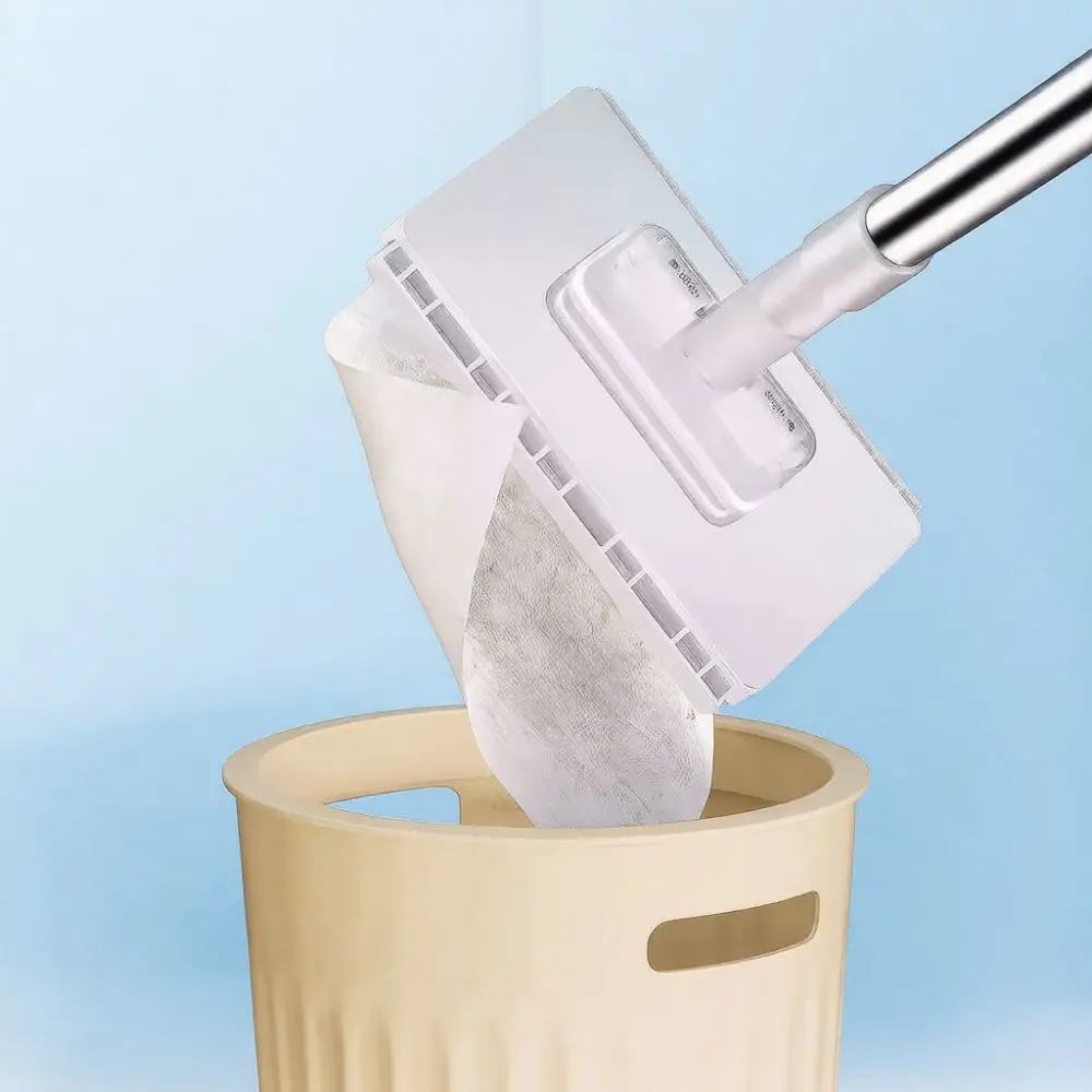 Hands Free Squeeze Mop Bathroom Wall Tiles Cleaning Tool Portable Stainless Steel Pole Compact Household Floor Wiper Gadget