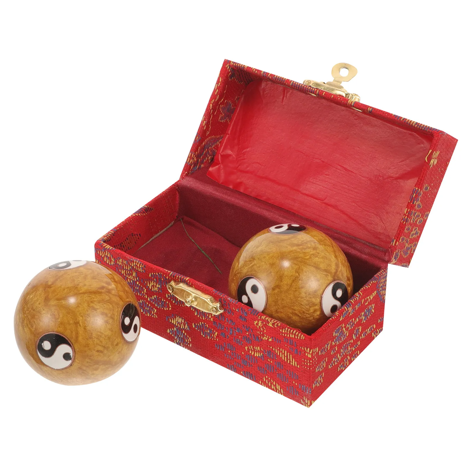 2Pcs Premium Metal Massage Balls Hand Exercise Rolling Balls for Stress Relief Muscle Tension Relief Palm Therapy Fitness Tool