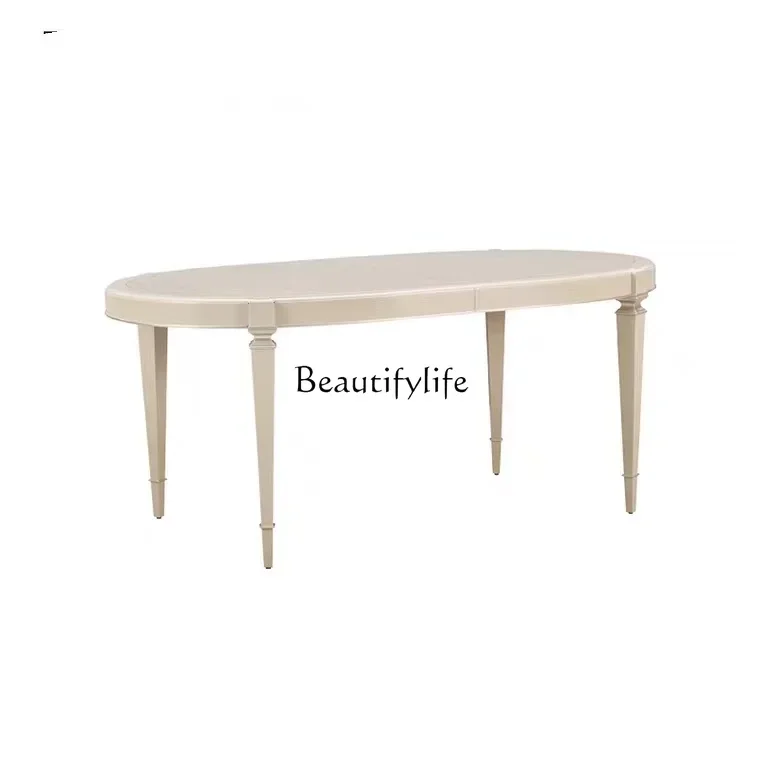 

American rural solid wood dining table and chairs modern simple dining room furniture