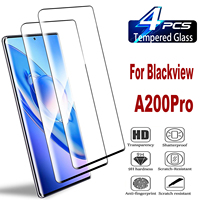 9H Curved Four Sides Glue Tempered Glass For Blackview A200 Pro 2/4Pcs HD Screen Protector