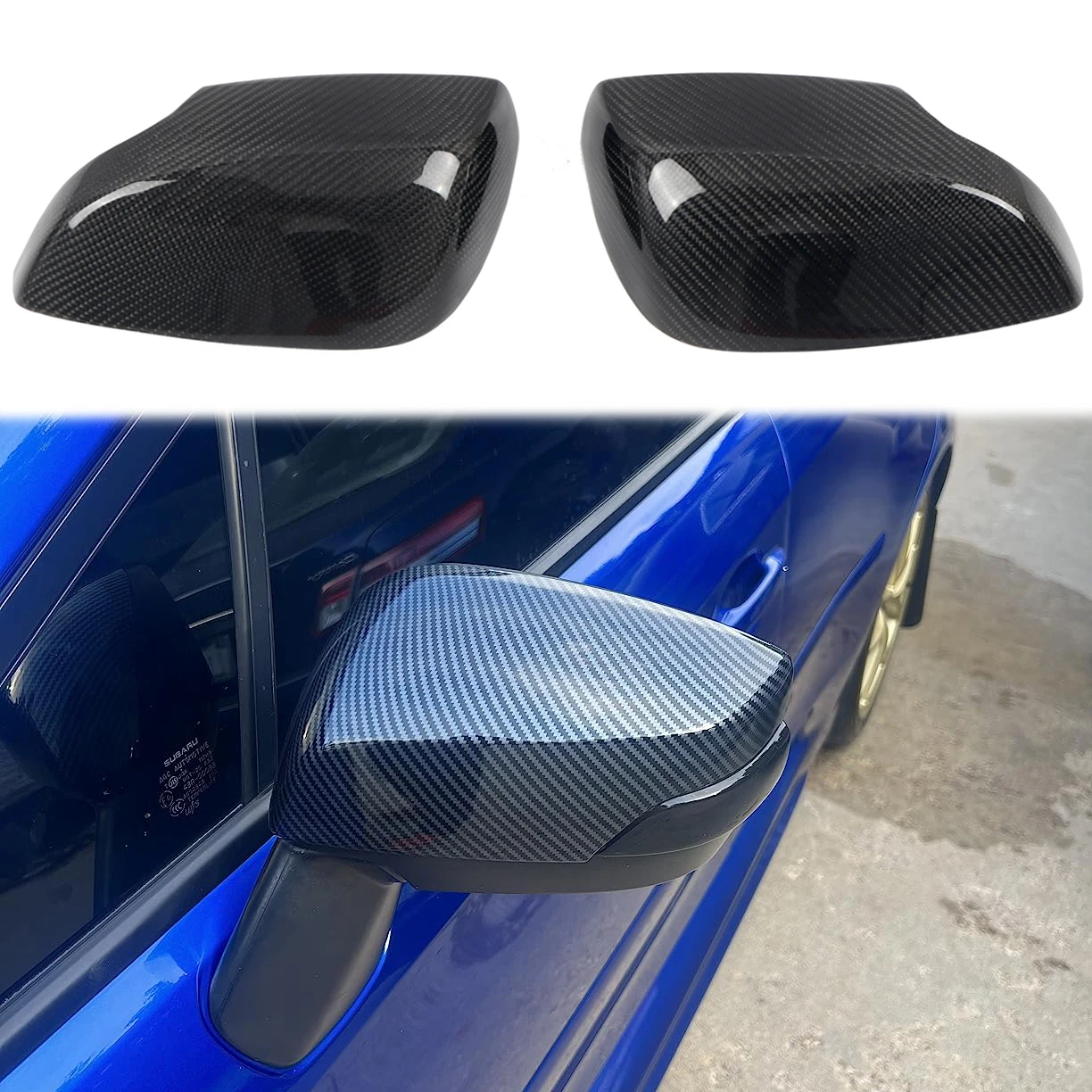 

for Subaru WRX STI 2015-2021 ABS Carbon Fiber Black Side Mirror Cover Caps Rear View Mirror Case Car Accessories