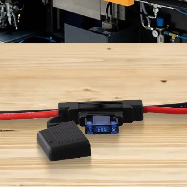 

Автомобильный удлинительный кабель 30 см, 8AWG, 50А, двухжильный, с предохранителем 60А и посеребренными кольцевыми клеммами для Anderson