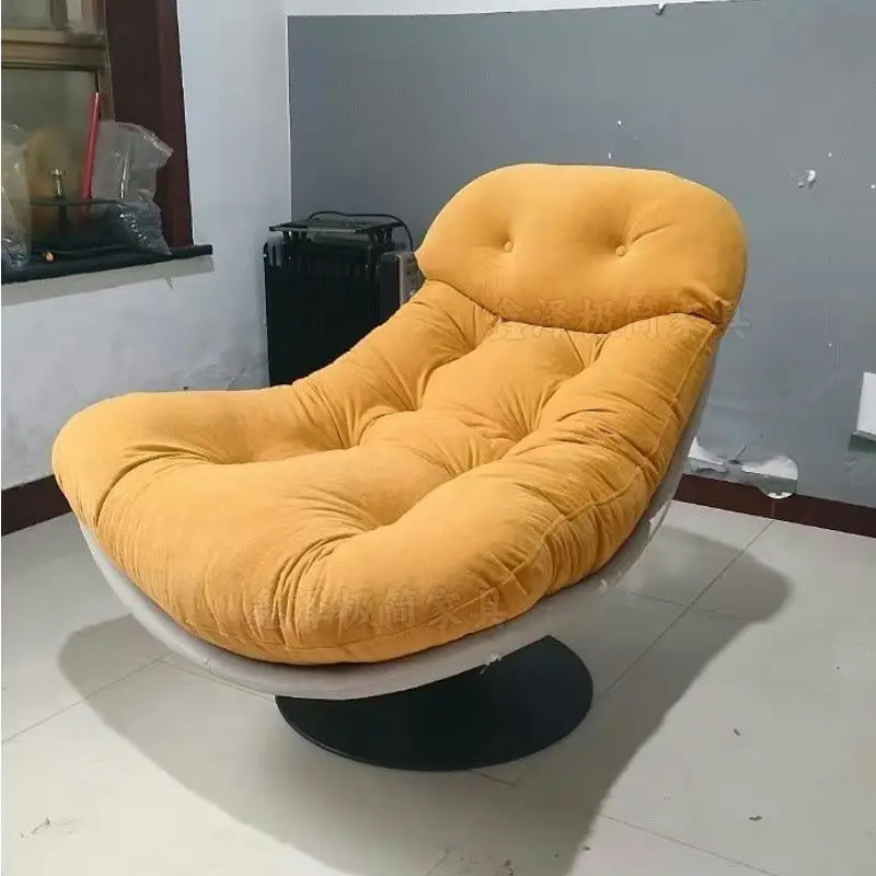 Designer single swivel chair sofa chair rotatable Italian light luxury living room balcony casual reclining lazy sofa