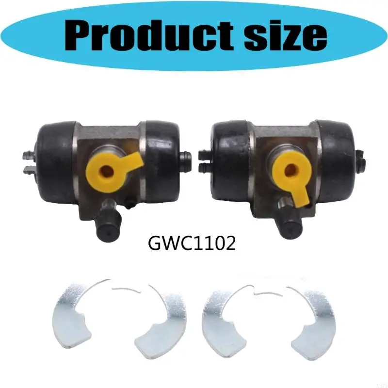 Rear Drum Brake Wheel Cylinder Pair, GWC1102 Rear Brake Service Set, Gray Cast Iron Hydraulic Drum Brake Part for Rear X37F