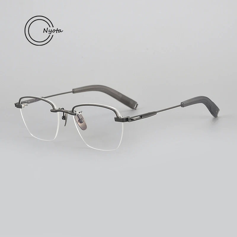 Business Elite Men Frameless Square Pure Titanium Glasses Frame DTX-423 Optical Eyewear Myopia Reading Personalized EyeGlasses