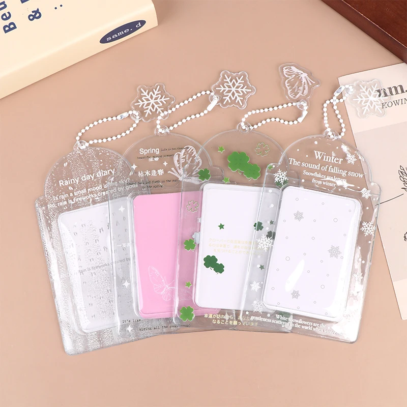 3 Inch Transparent PVC Card Cover Small Card Campus Card Holder ID Badge Card Sleeves Y2k Ins Style Photocard Holder