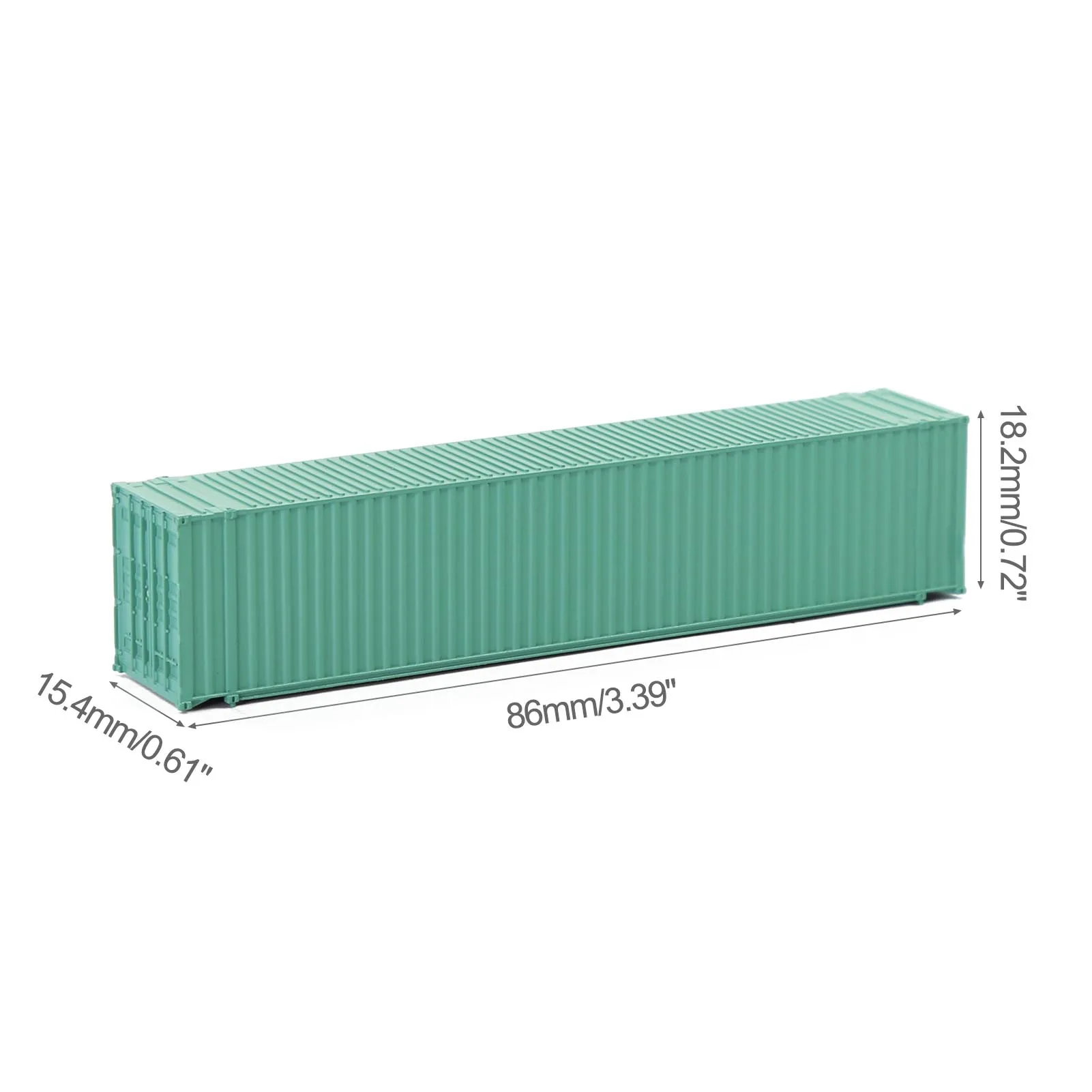 9pcs Different Colored N Scale 1:160 45ft Blank Shipping Container Model Trains 45\' Cargo Box No Print Pure Color C15010