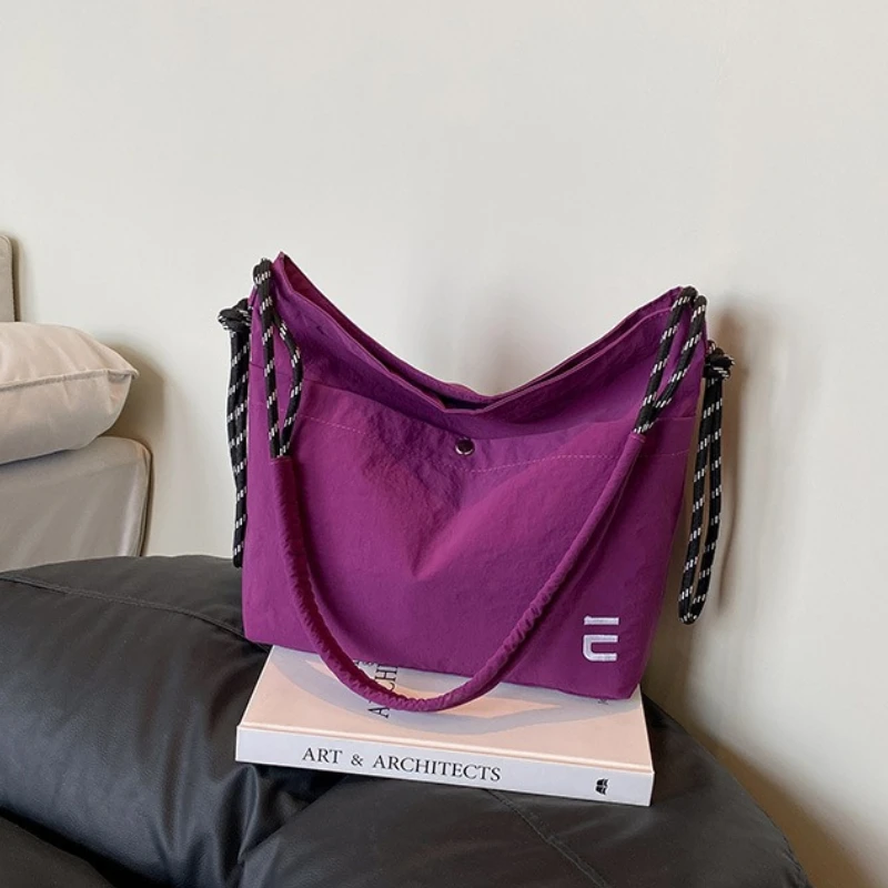 Casual Double-layer Women Nylon Shoulder Bags Light Waterproof Ladies Messenger Bag Large Capacity Student Female Handbags Tote