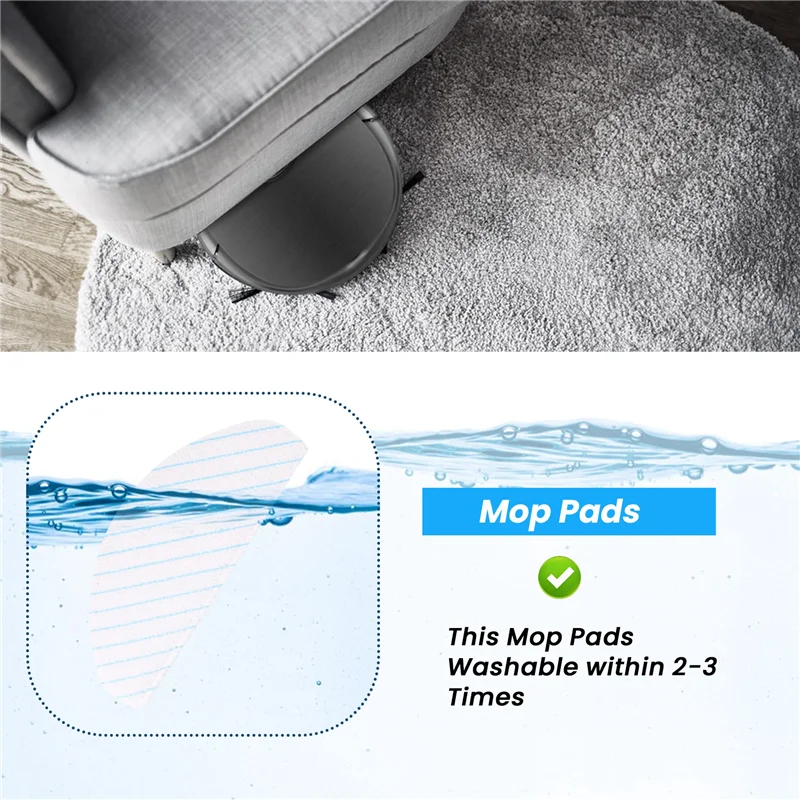 100 عبوة من وسادات الممسحة للاستعمال مرة واحدة متوافقة مع المكنسة الكهربائية الروبوتية Ecovacs Deebot Ozmo T8 AIVI-A58E