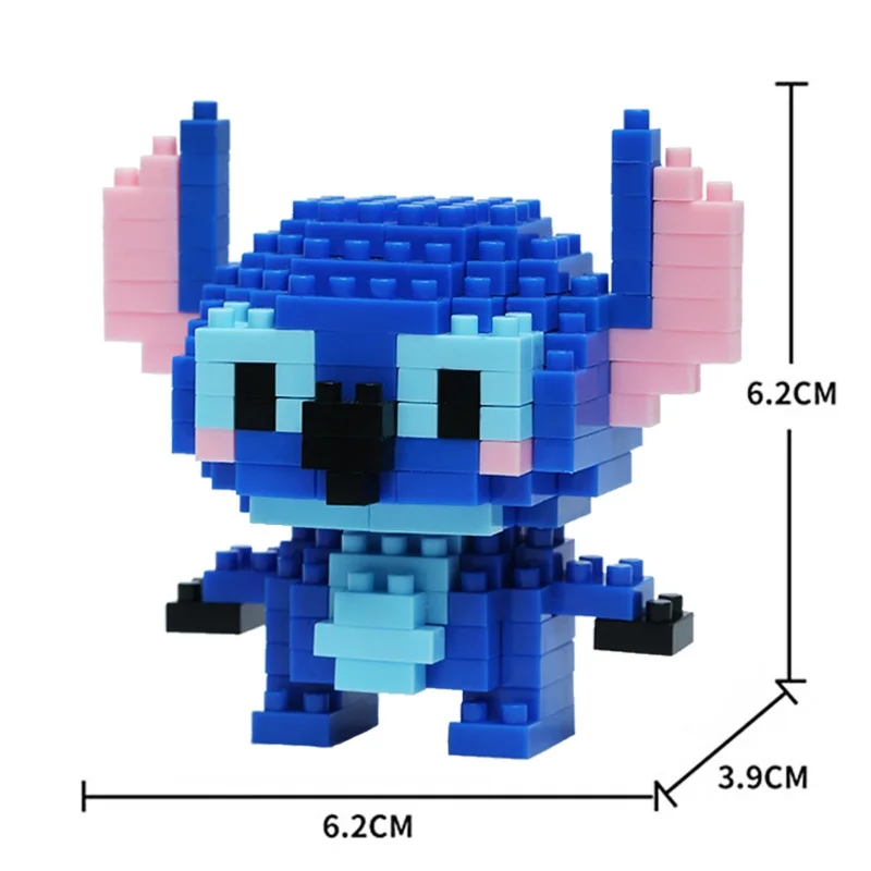 Bloques de construcción de princesa de Anime de Disney, Stitch, Mickey Mouse, mini figuras de acción, juguetes de bloques, juguetes de ensamblaje,