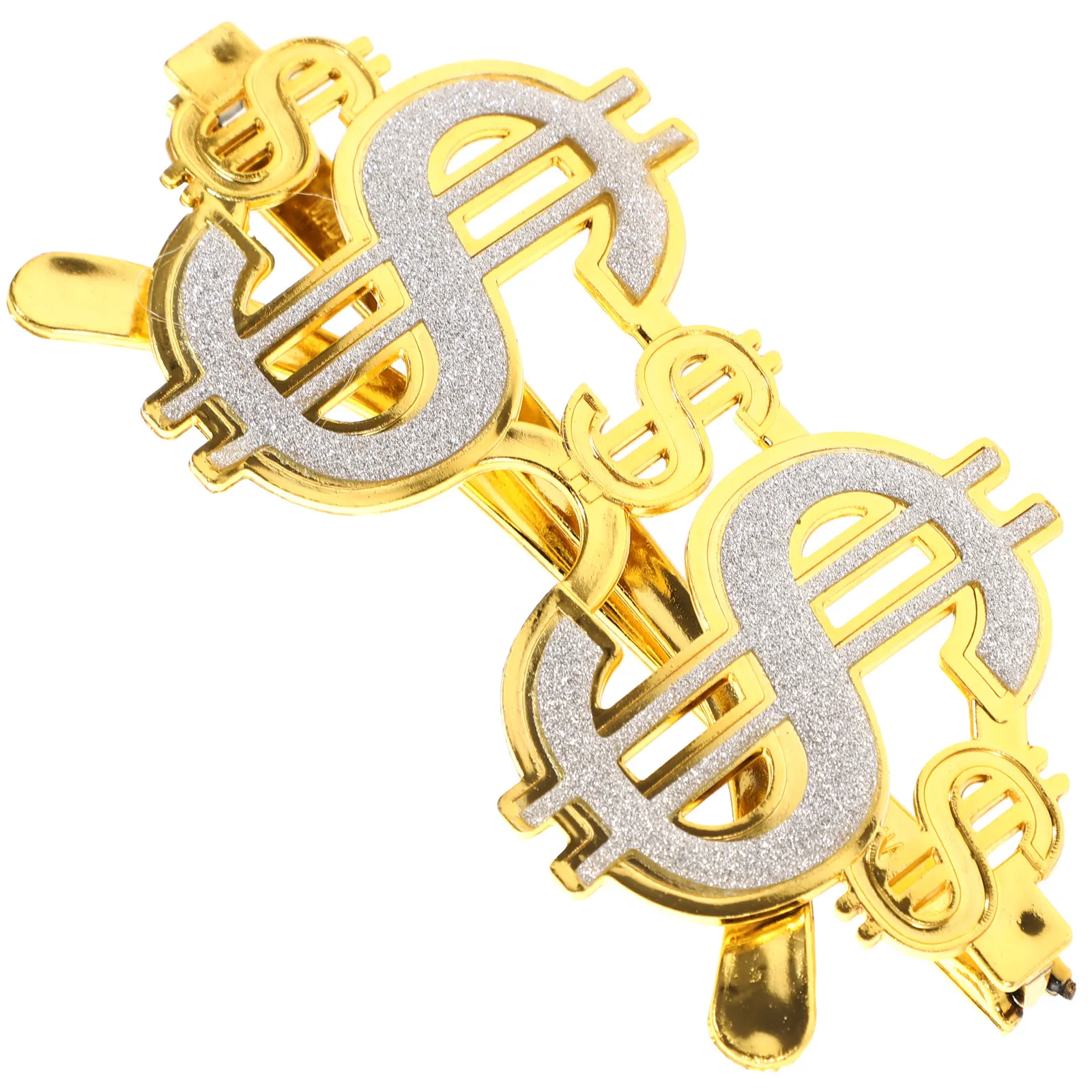 Gafas de fiesta Dollar con montura metálica, ligeras, cómodas, de uso prolongado, divertidas, kit de accesorios para fotos, para fiestas de disfraces, festivales, baile, doradas