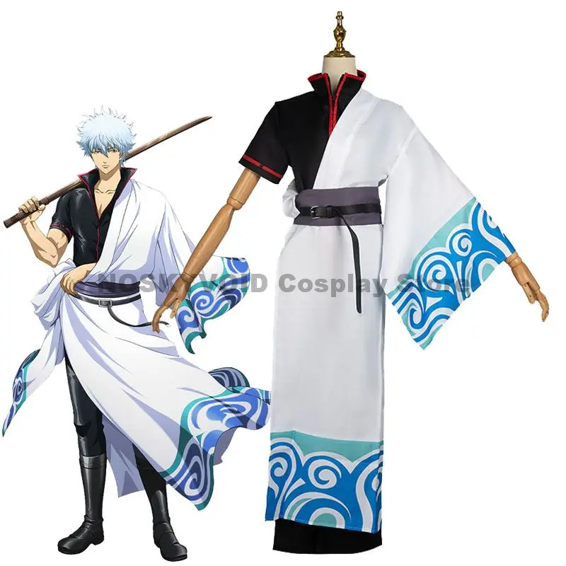 Gintama Sakata Gintoki Cosplay Kimono Suit Anime Samurai White Yaksha Costumes ACG Exhibition Cosplayer Dressing Up