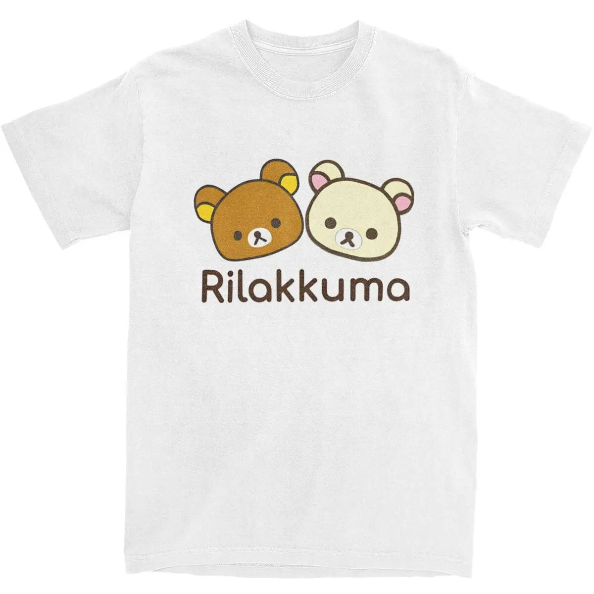 Футболка Rilakkuma и Korilakkuma, хлопковый топ, футболки, летняя Винтажная футболка с коротким рукавом и круглым вырезом, модная повседневная футболка