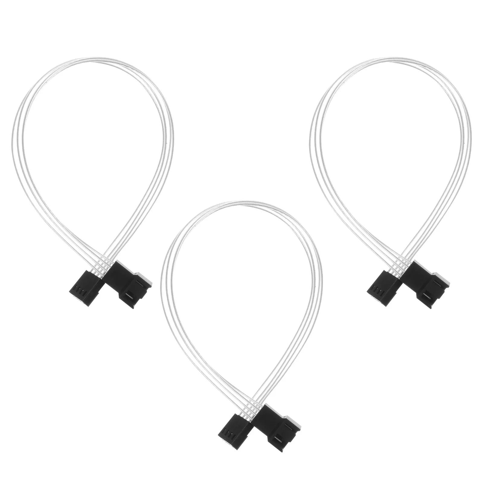 

3Pcs Computer Cable Hub Pwm Fan Power Extension Cable 4-Pin Fireproof Silver Plated Wire High Conductivity Low Resistance