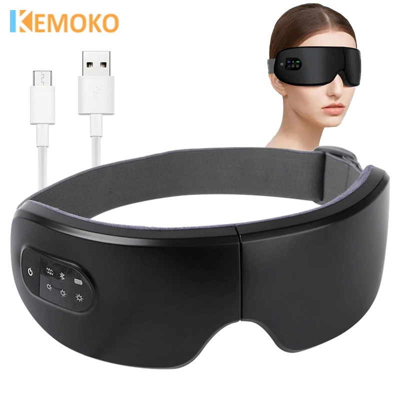 

Электрический массажер для глаз, умный Bluetooth, давление воздуха, горячий компресс, вибрационный массаж, очки, складной Bluetooth, музыкальный массаж глаз