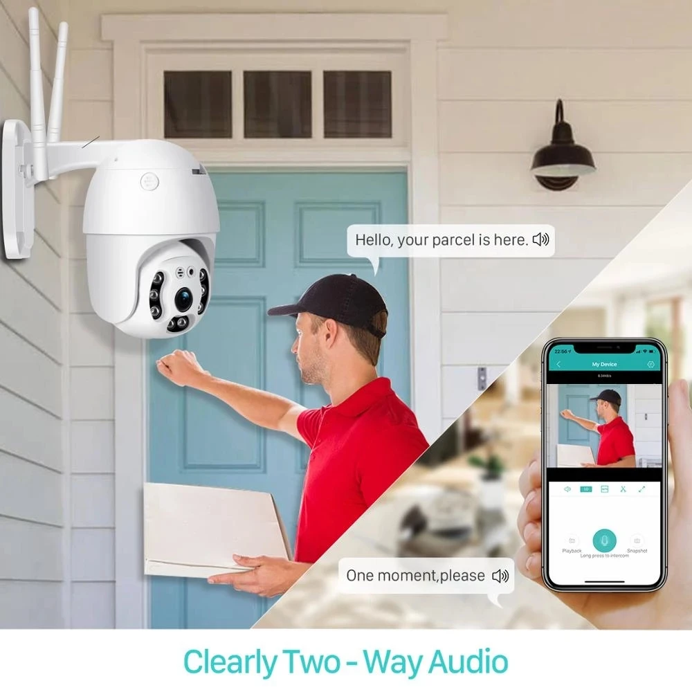 1080P Ptz Wifi Camera Outdoor 4X Digitale Zoom Ai Menselijk Detecteren Draadloze Camera Nachtzicht Auto Track Beveiliging Cctv ip Camera