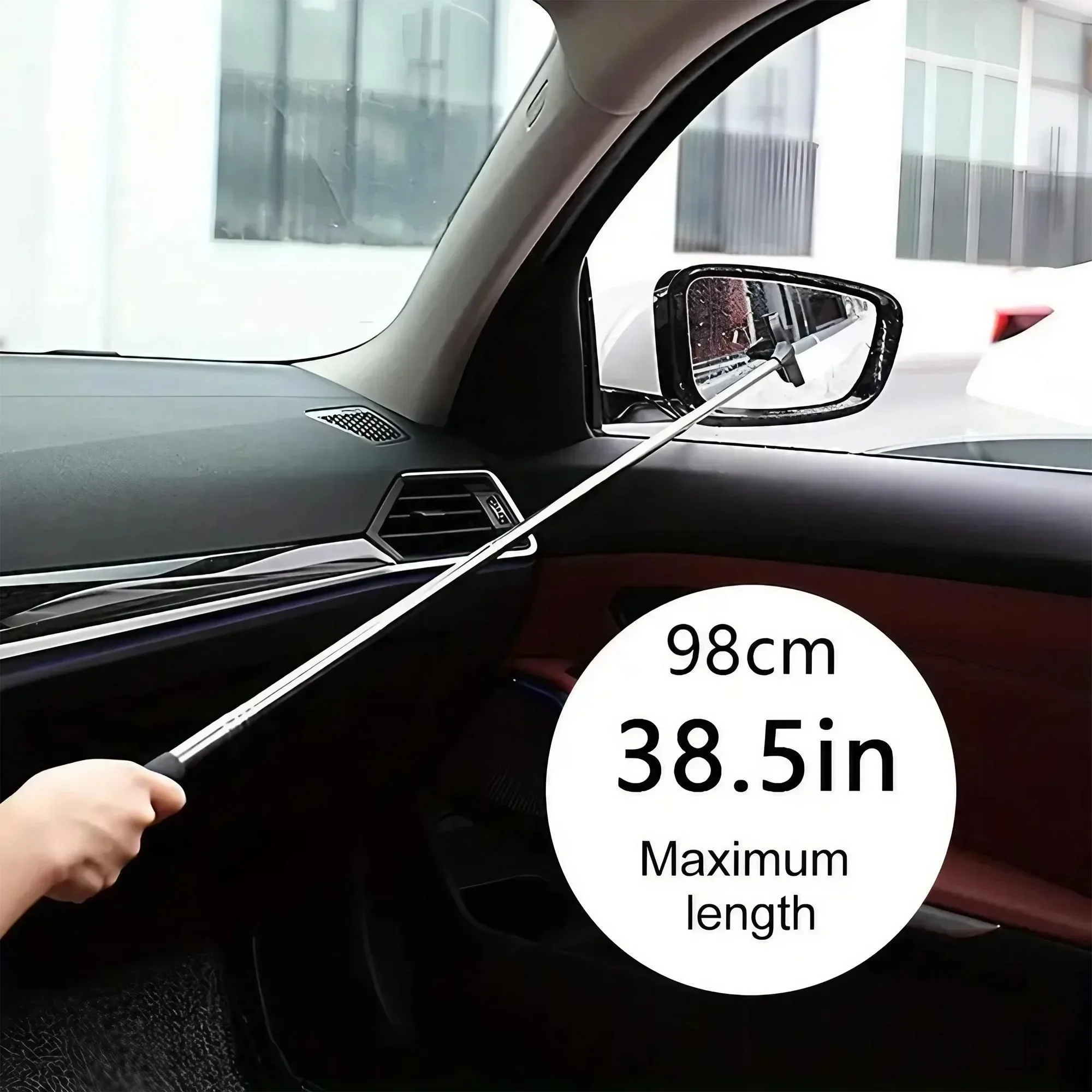 Essuie-glace de rétroviseur de voiture, grattoir à support télescopique Portable pour l'élimination et le nettoyage de la brouillard de verre de voiture, outil d'essuie-glace manuel 1 pièce