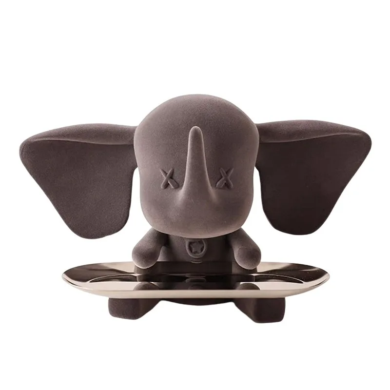 Light luxury flocking Dumbo tray ornament. Entry entrance key storage tray. Wine cabinet. TV cabinet meal decoration