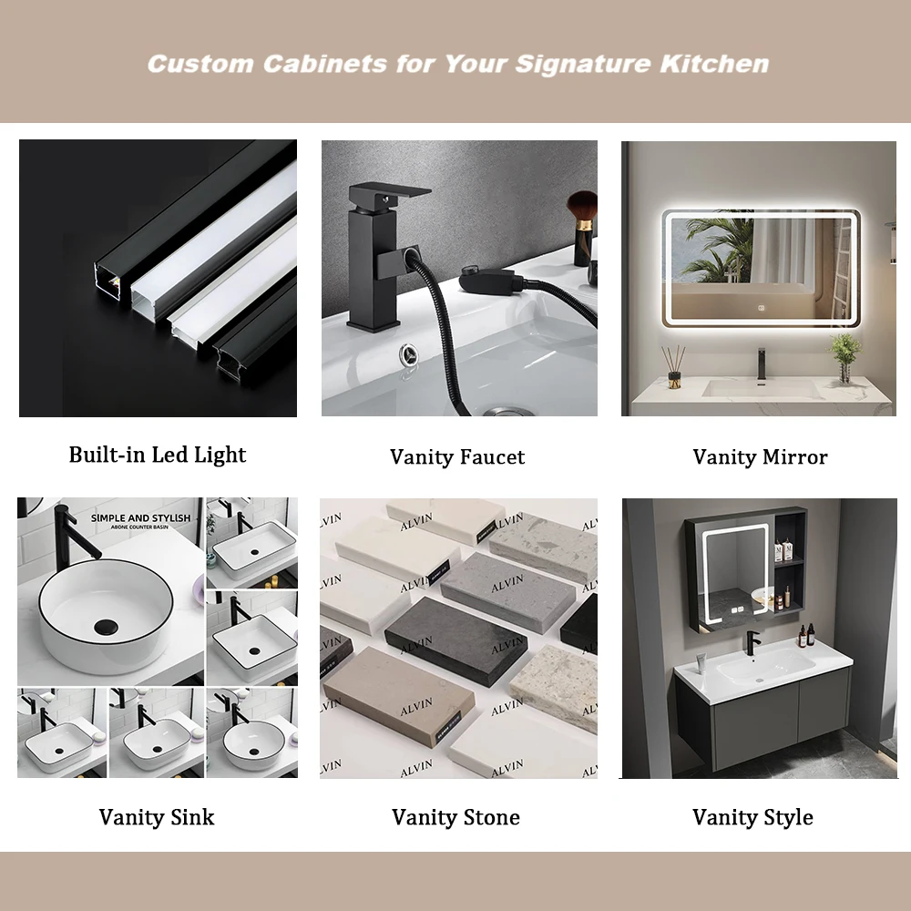 Modern Vanity Bathroom Furniture Wood Storage Wall Mounted Floating Sink Bathroom Vanity Cabinet