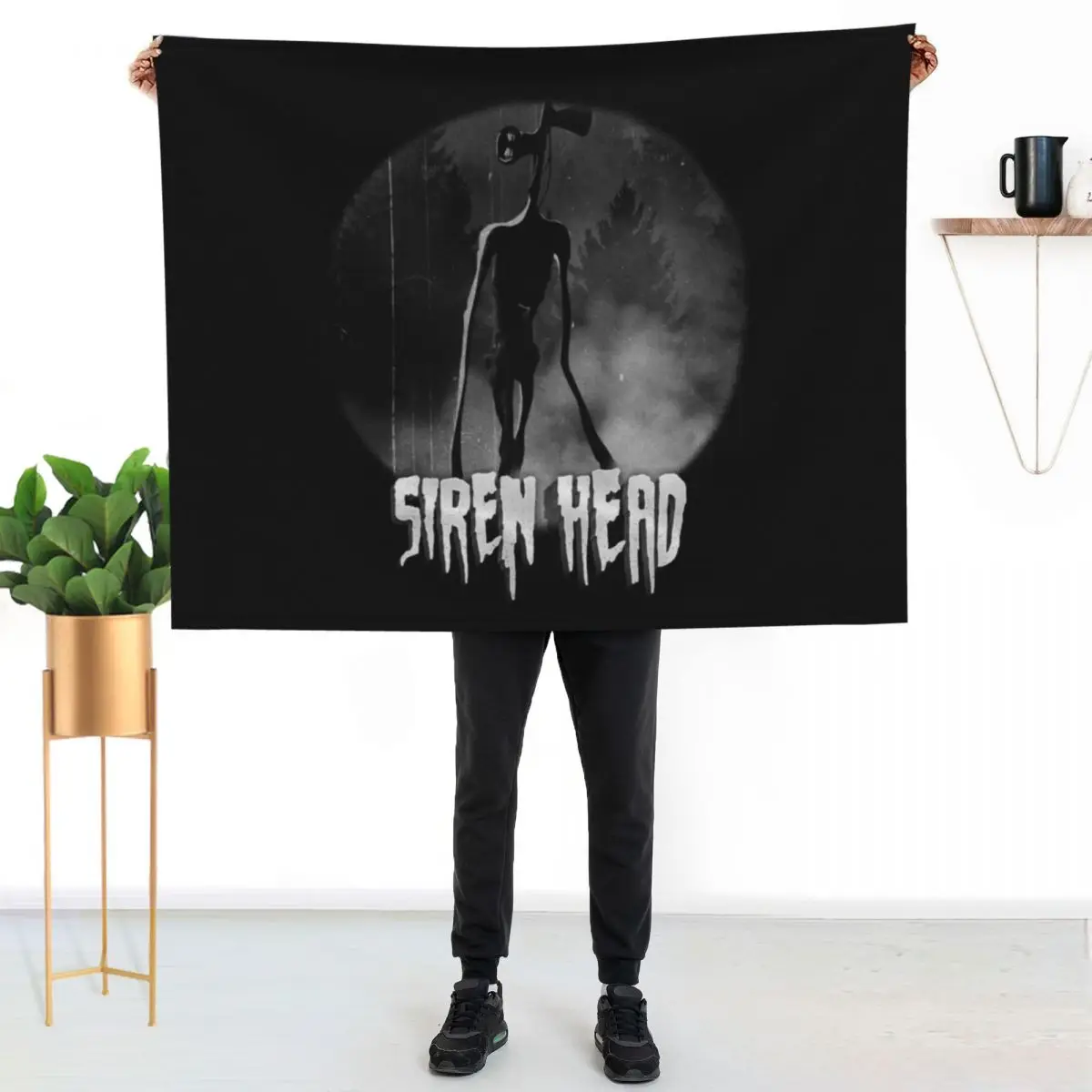 

Scary Siren Head vintage meme Throw Blanket Warm Throw Blanket Gift for Anniversary