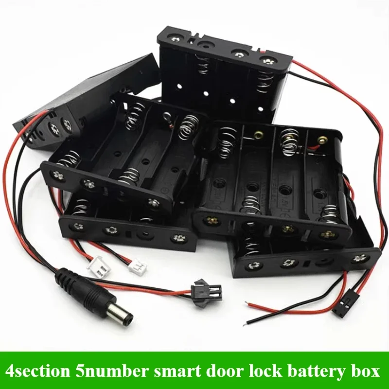 2Pcs Battery Box with PH2.0/XH2.54/ZH1.5/MX2.0/SM/Dupont 2.54mm/DC5.5*2.1mm Plug for Fingerprint Lock Password Lock Accessories