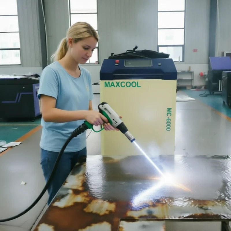 6000W Portable Handheld Laser Cleaning Equipment for Metal Rust, Paint Coating, Oil Stain and Concrete Graffiti Removal