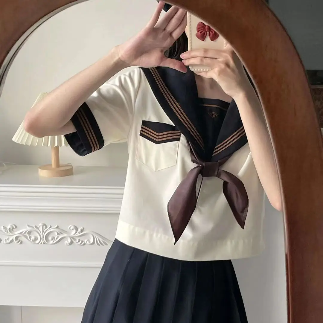 Orthodox JK Uniform Skirt,Japanese Short Sleeve Sailor Suit,Preppy Academy Style Set For Autumn Winter, Class &Daily School Wear