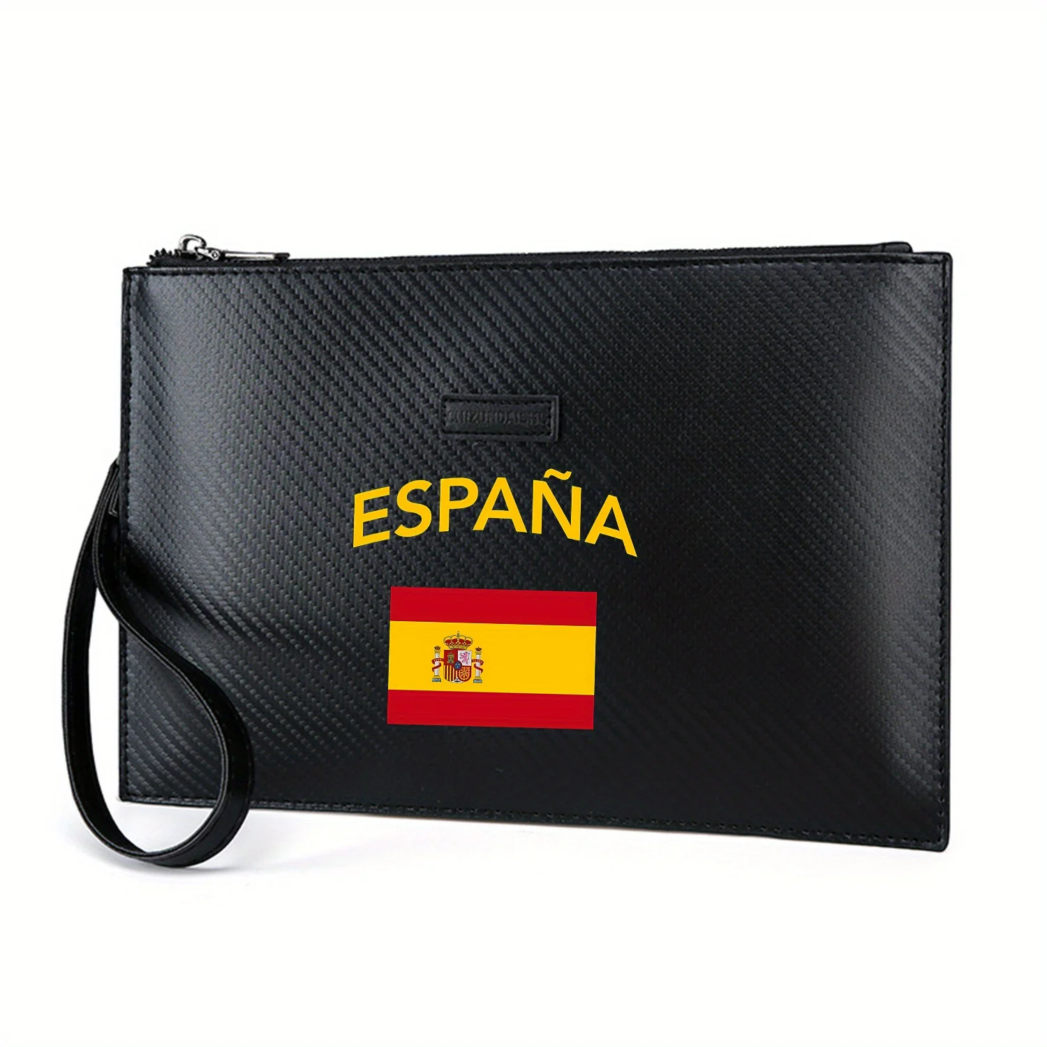 Flag words. Red yellow stripes and words Elegant Printed PU Men's Handbag Fashionable and Practical for Everyday Carry