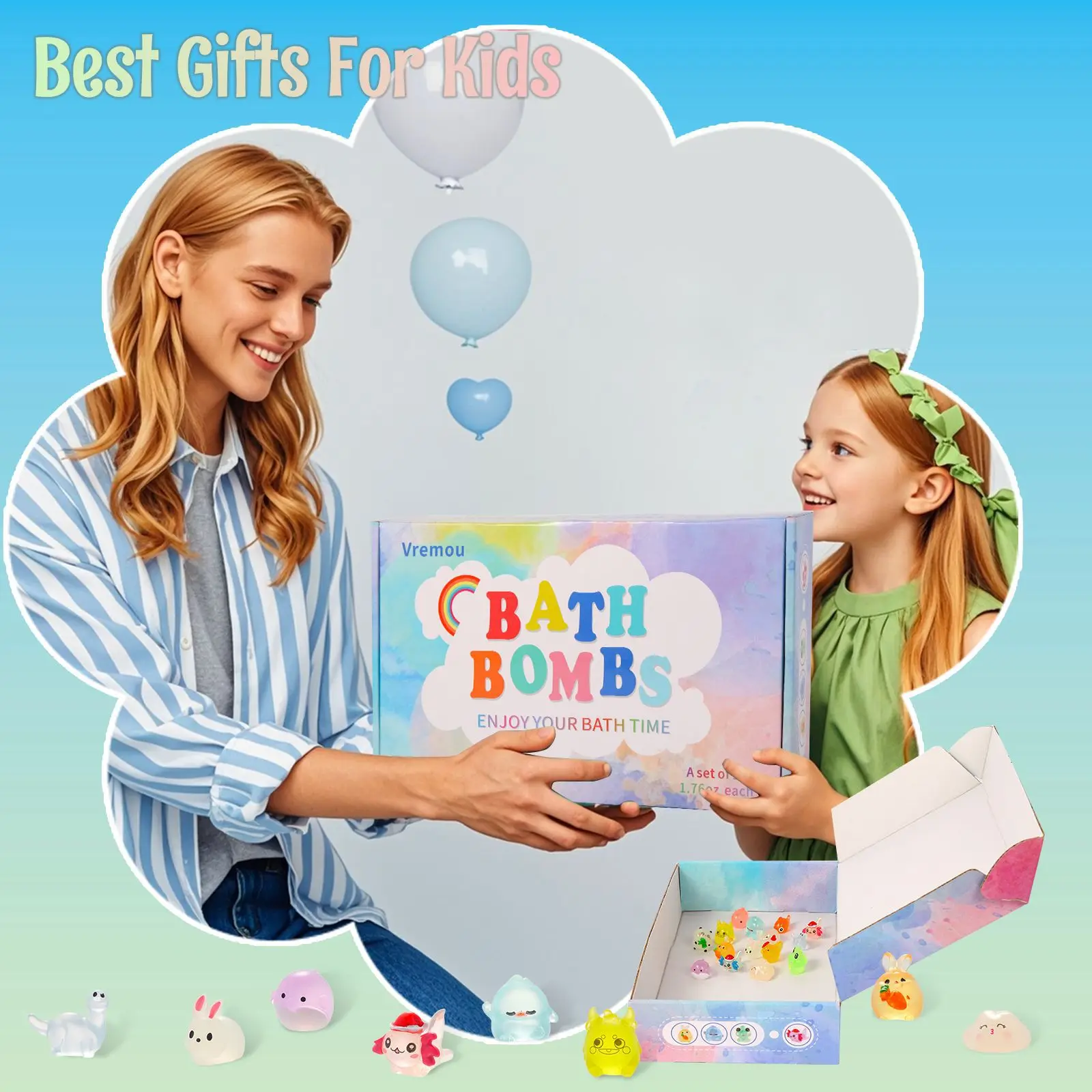 Badespielzeug für Kleinkinder, 15/24-teiliges Bubble-Überraschungsset mit leuchtenden Mini-Spielzeugen, Geschenk für Kinder zum Spielen in der Badewanne