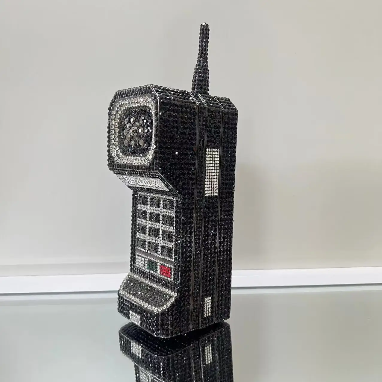 XIYUAN La più recente pochette da sera con strass a forma di cellulare Borsa da cerimonia nuziale con diamanti di lusso Borsa da sposa in cristallo rosa da donna