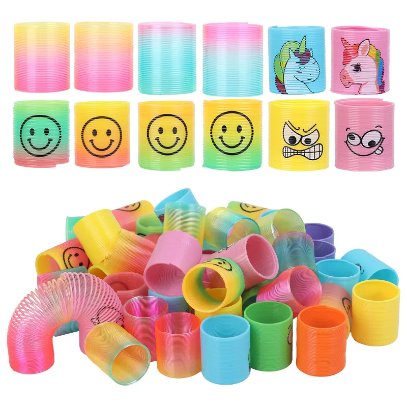 ของเล่นเสริมพัฒนาการ ยูนิคอร์นยิ้ม ลายสปริงไล่สี 12 ชิ้น สีสุ่ม ของขวัญวันเกิด ของเล่นปาร์ตี้