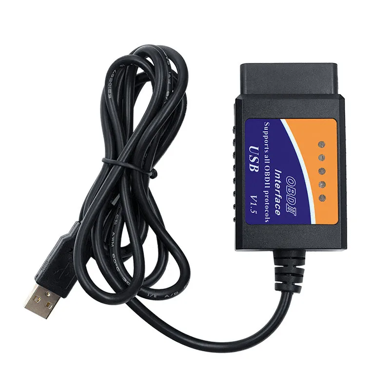 

10PCS ELM327 USB V1.5 OBD2 Scanner OBDII Car Fault Detector with CD