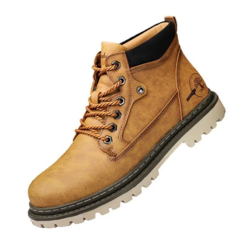 

Autumn Winter High-Top Men's Boots Men's Thick-Soled Short Boots Chelsea Boots Fashion Versatile Business Shoes Driving Shoes