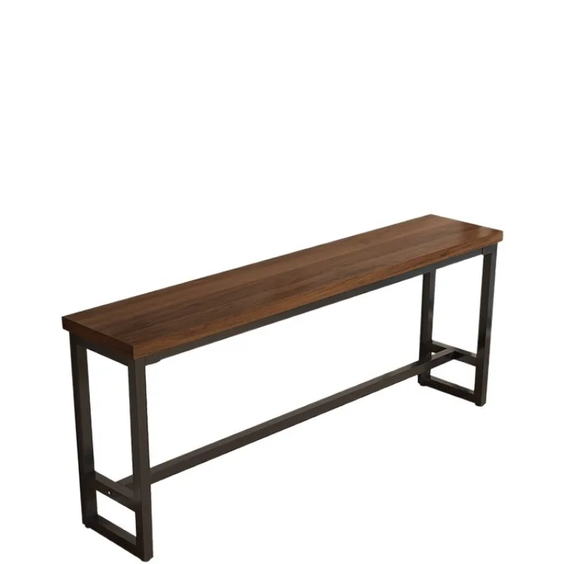 

Household leisure small apartment milk tea shop long table partition chair bar high foot against the wall narrow