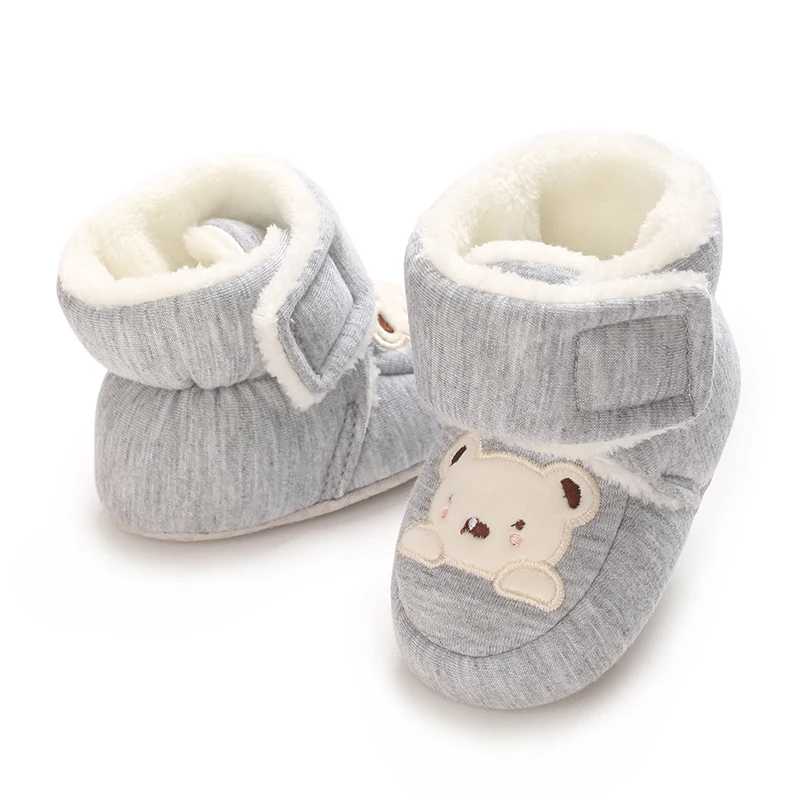 Winter-Baumwollschuhe für Neugeborene 0-1 Jahr Alte Jungen und Mädchen Baby Cartoon Teddybär mit Plüsch Warme Laufstiefel – Detail 15