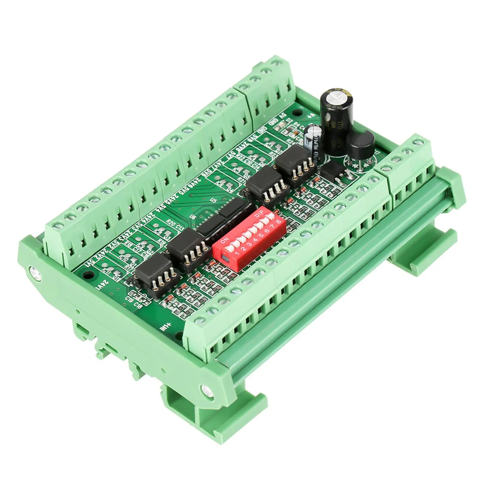 8-Channel Level Voltage Converter Module NPN/PNP to 5V/24V Square Wave 10MHZ Signal Adapter