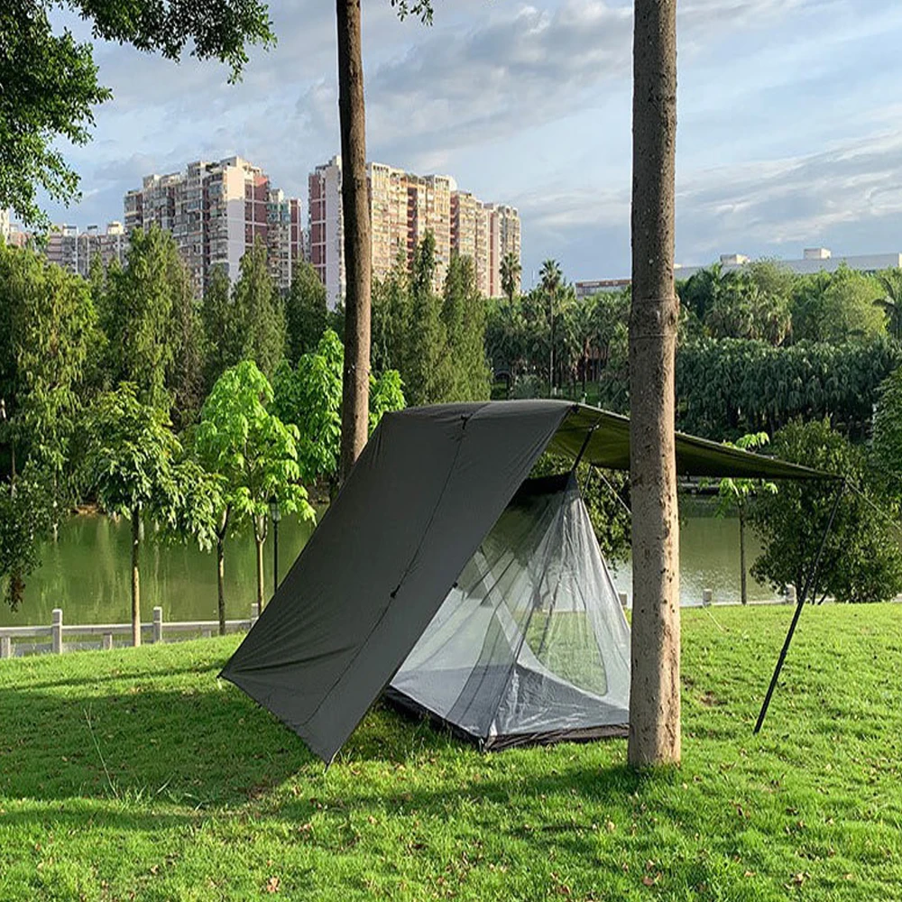 19. Hängend: Rein grünes, olivgrünes, grünes, wasserdichtes Vordach, geeignet für Installation und multifunktionales Outdoor-Camping und – Detail 10