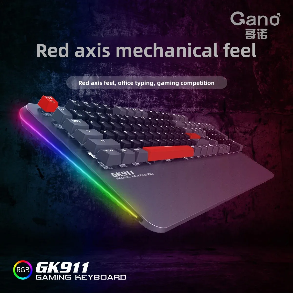 104Key Wired Gaming Keyboard, LK2.0 Optic Hot-Swap, Transparent PC Keycaps, 12 RGB Modes, Aluminum Top, Anti-Ghosting for PC