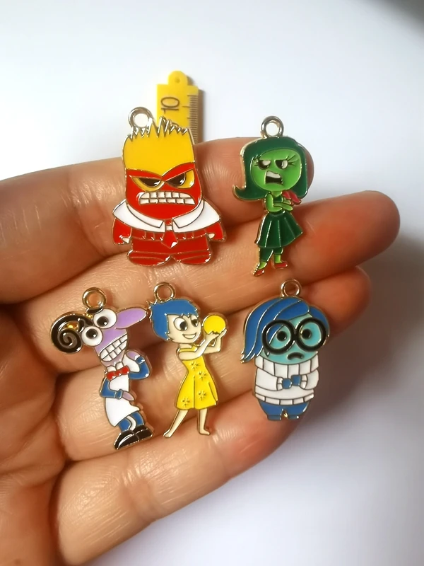 

Lot cartoon 10 PCS Metal Enamel Charm Earrings DIY Key chain Necklace Pendant Bracelet Jewelry Handmade Findings Gift