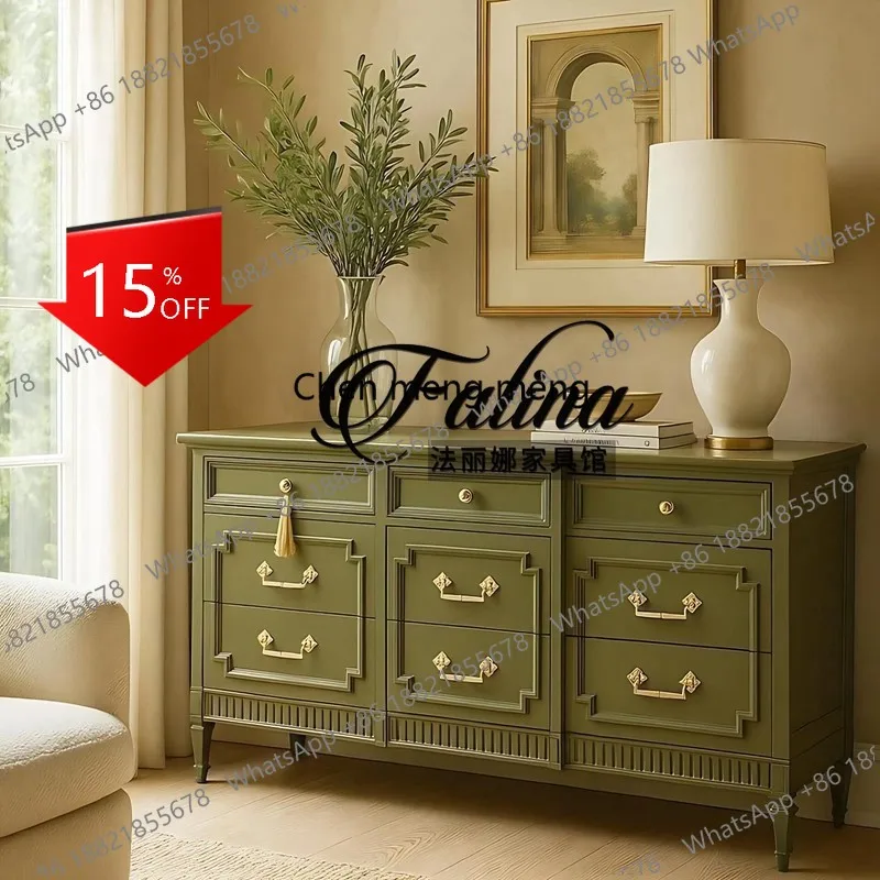 

M85 American light luxury chest cabinet solid wood large capacity wall locker drawer locker