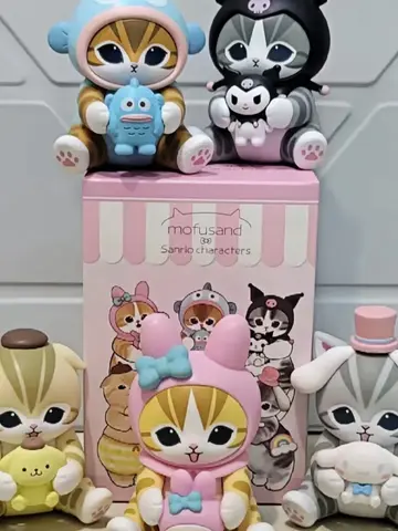 Nuevo Mofusand colaboración tiburón gato imagen pez feo muñeca juguete exhibición moda caja ciega cara de vinilo caja ciega juguetes y pasatiempos