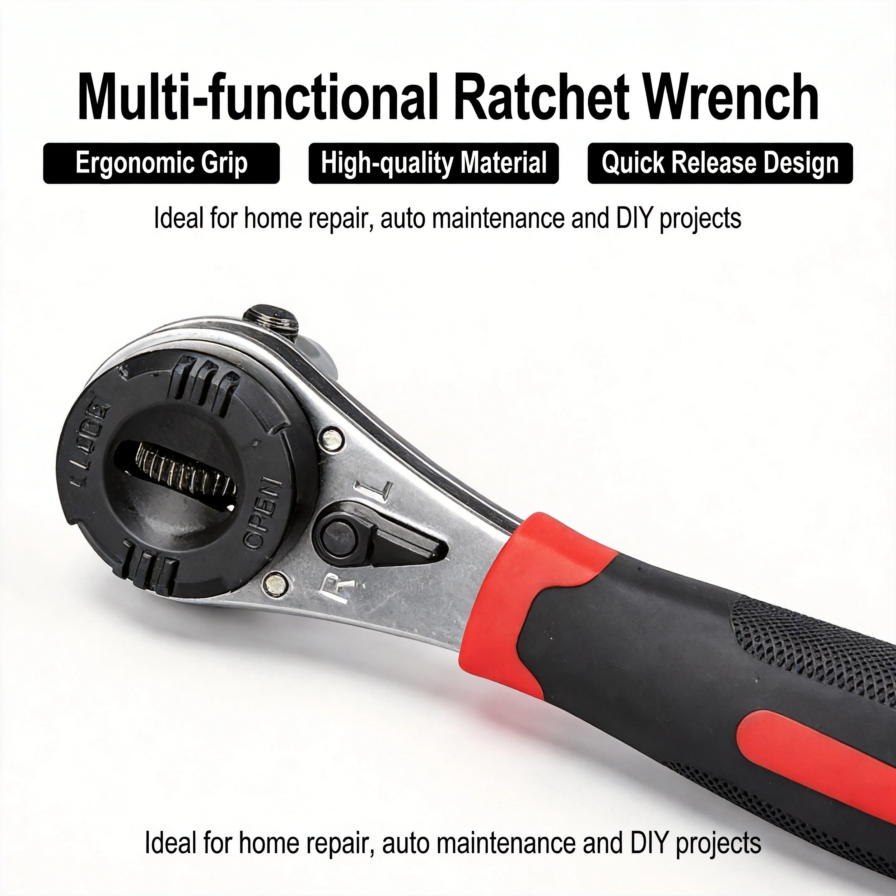 

Universal Socket Wrench Ergonomic - Multifunctional Torque Ratchet Tool with Anti-Slip Handle for Enhanced Grip